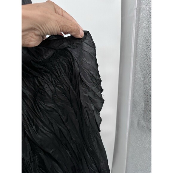 Carol  Litt VTG Black Crinkle gothic Elastic Stretch Maxi Skirt y2k Whimsigoth M - Picture 4 of 9